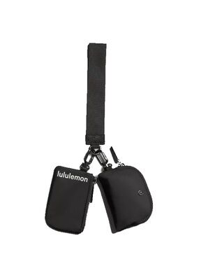 lululemon athletica Black Double Pouch Wristlet Strap